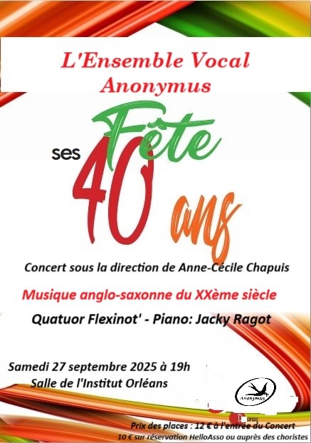 Dernier concert Ensemble Vocal Anonymous 40 ans